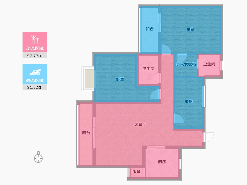 贵州省-遵义市-京尊三进堂-96.80-户型库-动静分区