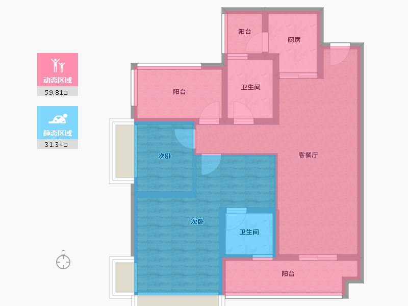 广东省-湛江市-保利海上大都汇-79.84-户型库-动静分区