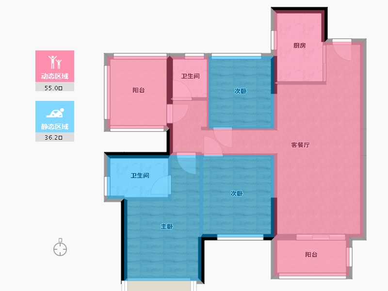 广西壮族自治区-南宁市-保利领秀广场-89.00-户型库-动静分区