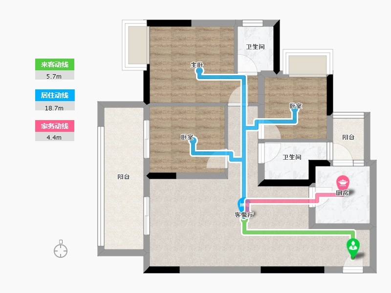 四川省-广安市-帝谷·公园城（悦湖)-75.98-户型库-动静线