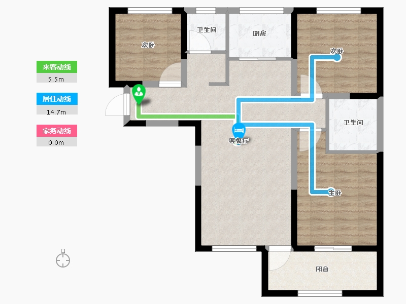 陕西省-宝鸡市-江河·凯旋城-85.17-户型库-动静线