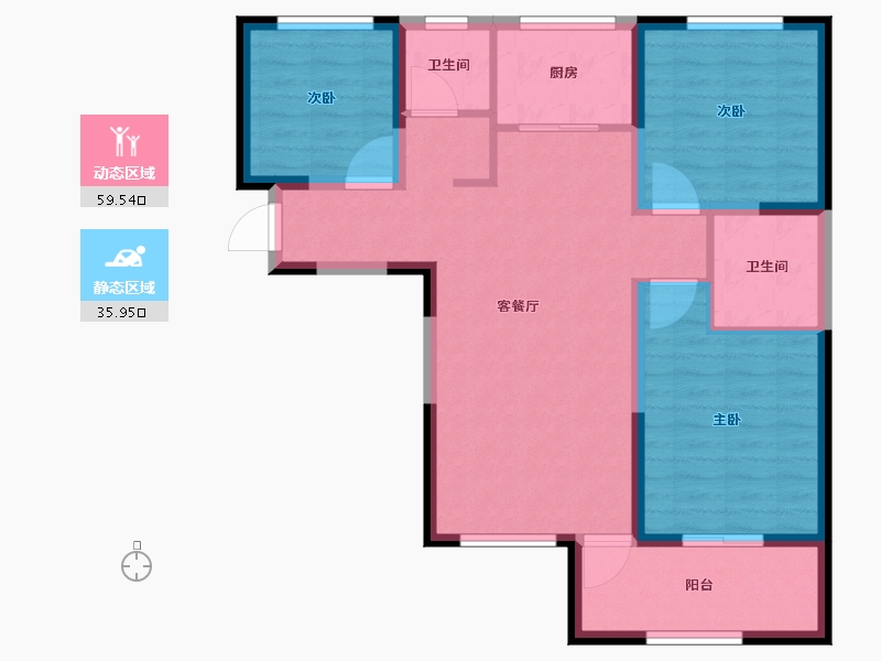 陕西省-宝鸡市-江河·凯旋城-85.17-户型库-动静分区