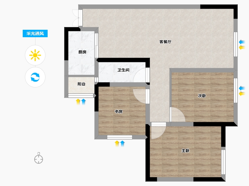 四川省-巴中市-容邦柏润四季城-75.78-户型库-采光通风