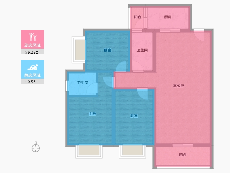 贵州省-遵义市-兴茂财富中心-88.67-户型库-动静分区