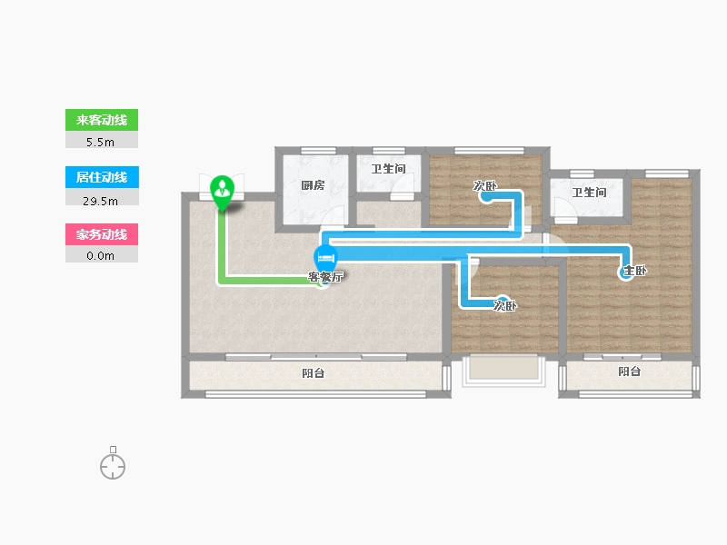 河北省-保定市-鹏洲凤凰城-105.00-户型库-动静线