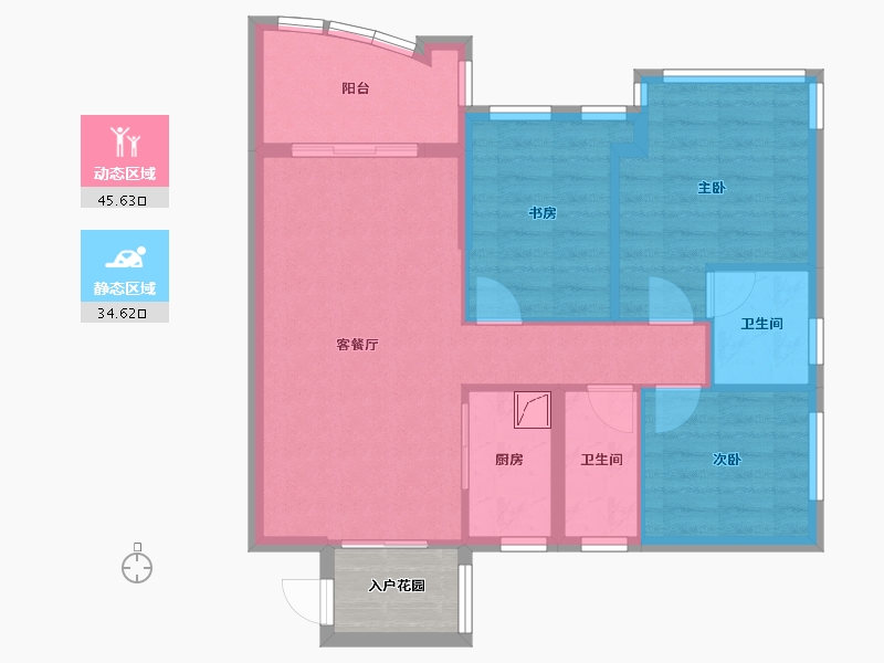 广东省-惠州市-凯悦春天-74.00-户型库-动静分区