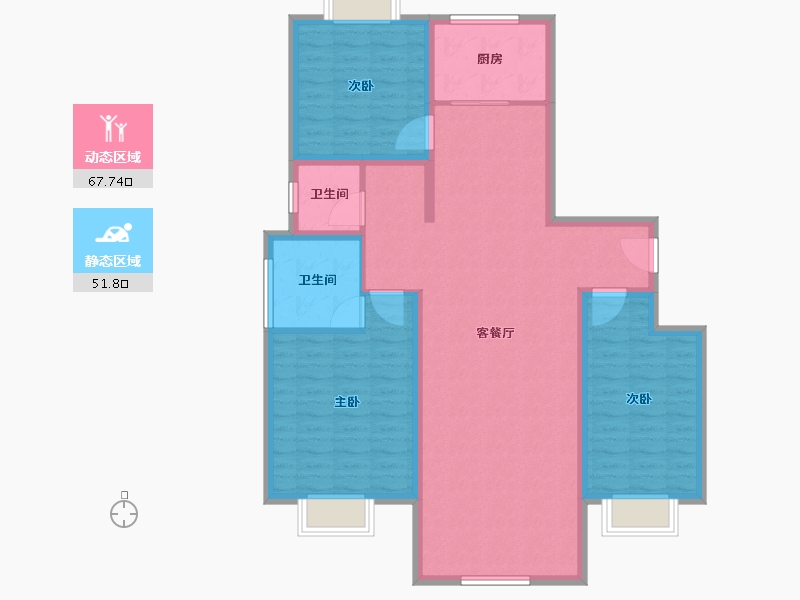 陕西省-宝鸡市-江河·凯旋城-108.01-户型库-动静分区