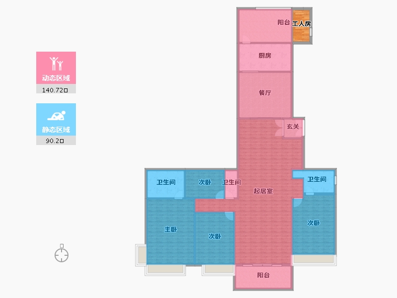 广东省-湛江市-城市海悦花园-219.21-户型库-动静分区