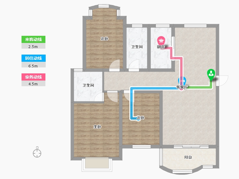 山西省-运城市-滨湖一号-106.78-户型库-动静线