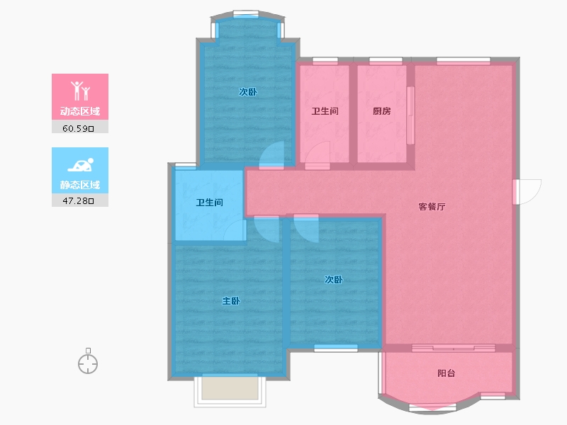 山西省-运城市-滨湖一号-106.78-户型库-动静分区