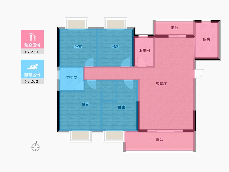 江西省-赣州市-凯旋·珑玺湾-108.80-户型库-动静分区