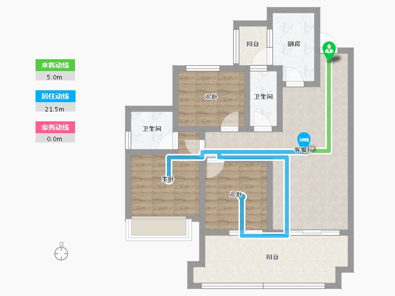 四川省-遂宁市-金宏璟悦湾-80.44-户型库-动静线