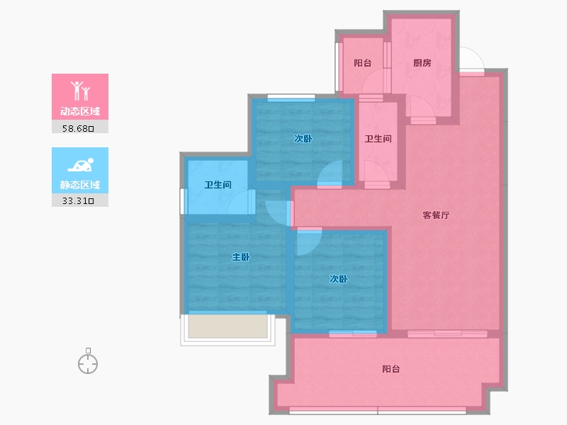 四川省-遂宁市-金宏璟悦湾-80.44-户型库-动静分区