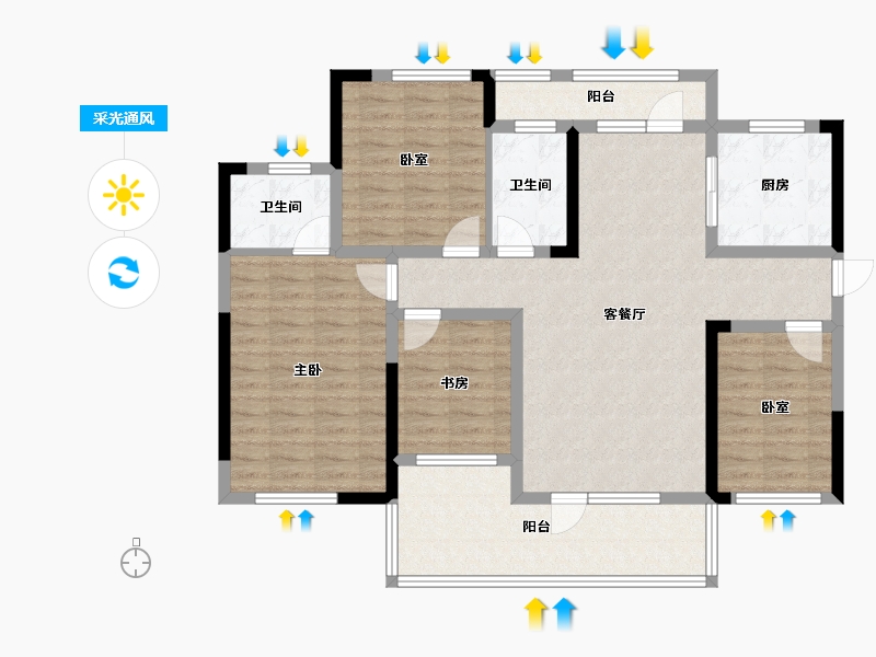 湖南省-株洲市-青龙湾-109.82-户型库-采光通风