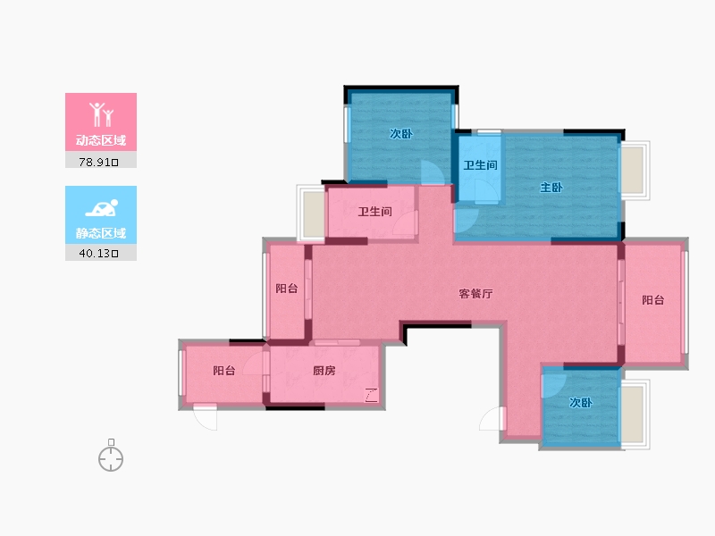 湖北省-孝感市-丹阳景苑-106.00-户型库-动静分区