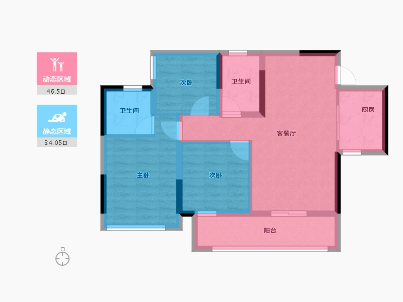 四川省-广安市-和喜·翰林学府-71.19-户型库-动静分区