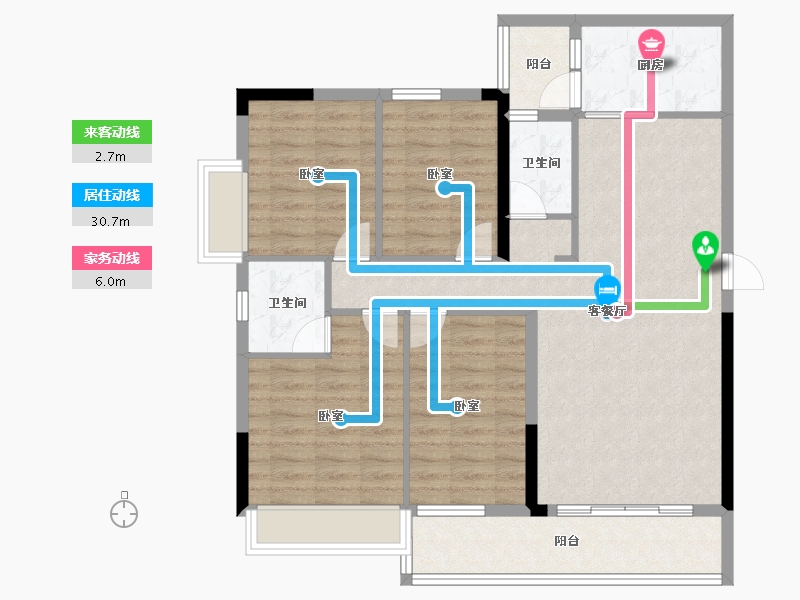 广东省-梅州市-东润华庭-101.45-户型库-动静线