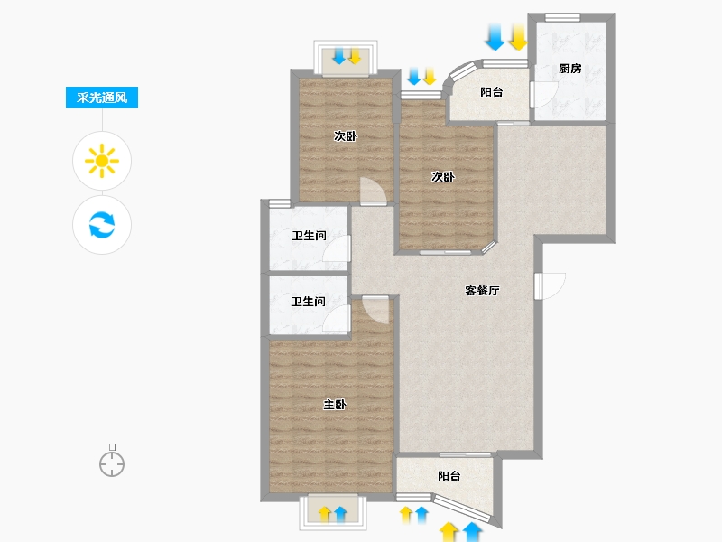 湖北省-武汉市-学雅芳邻-西区-109.29-户型库-采光通风