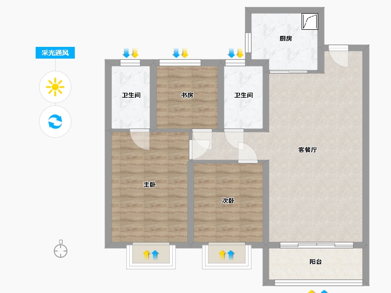 湖南省-岳阳市-金茂洞庭生态创新城-82.00-户型库-采光通风