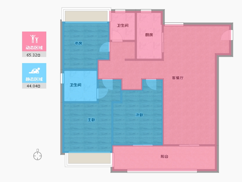 江苏省-苏州市-南山保利云熹-100.00-户型库-动静分区