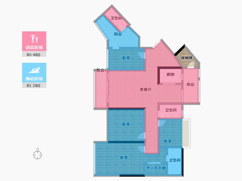 湖南省-衡阳市-汇方雁归来-147.80-户型库-动静分区