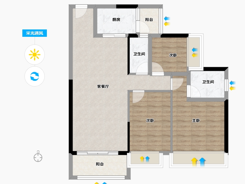 广东省-阳江市-文华峯境-80.70-户型库-采光通风