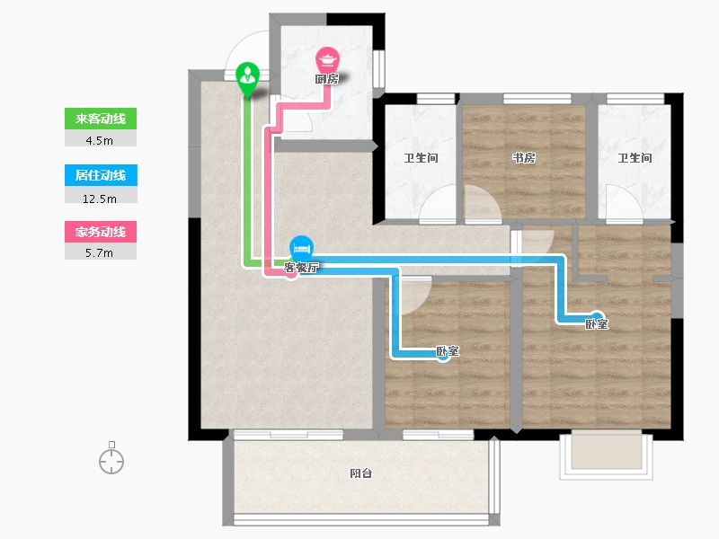 湖南省-株洲市-锦艺锦湘悦-77.35-户型库-动静线