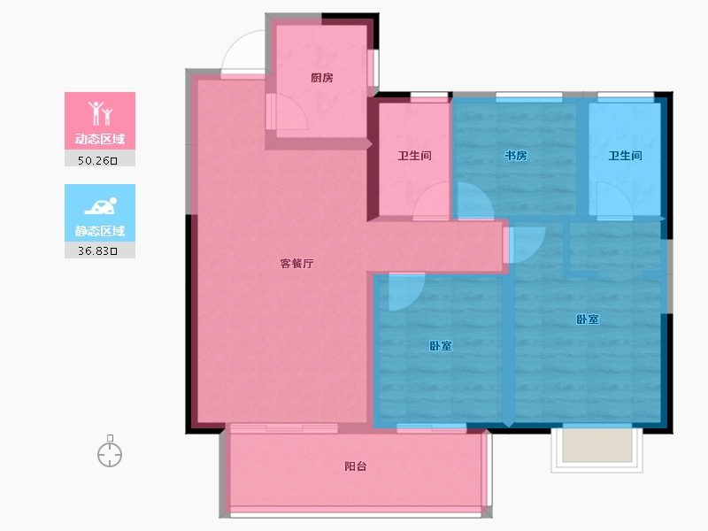 湖南省-株洲市-锦艺锦湘悦-77.35-户型库-动静分区