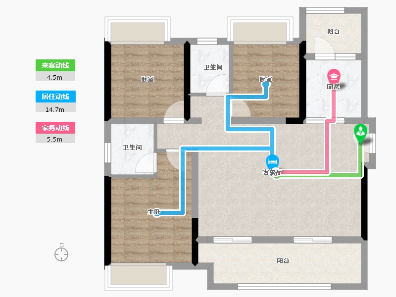 四川省-广安市-帝谷·公园城（悦湖)-85.07-户型库-动静线