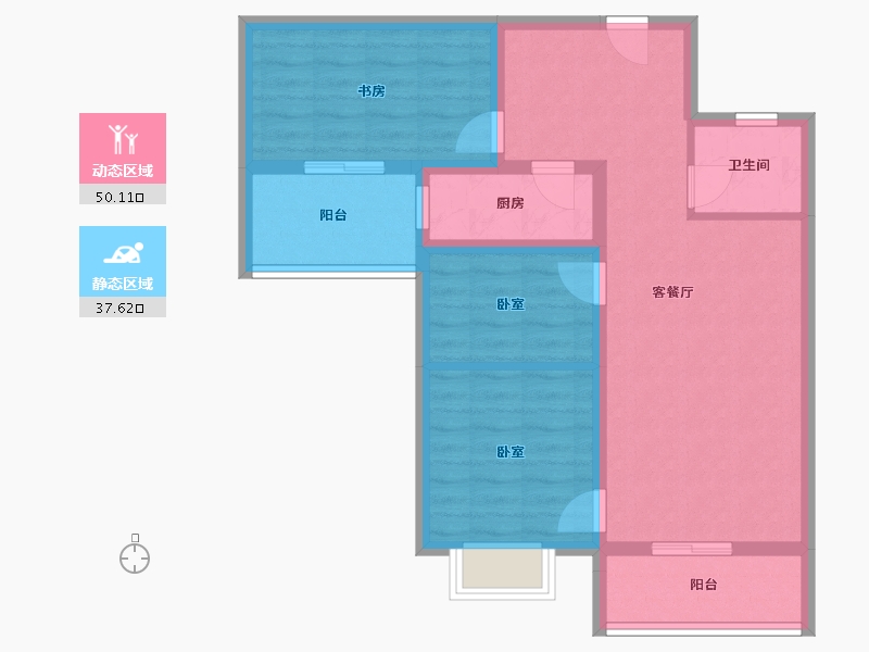 贵州省-遵义市-兴茂财富中心-77.69-户型库-动静分区