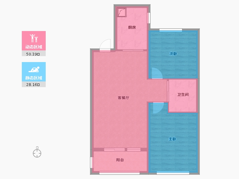 河北省-廊坊市-水岸香园-70.40-户型库-动静分区