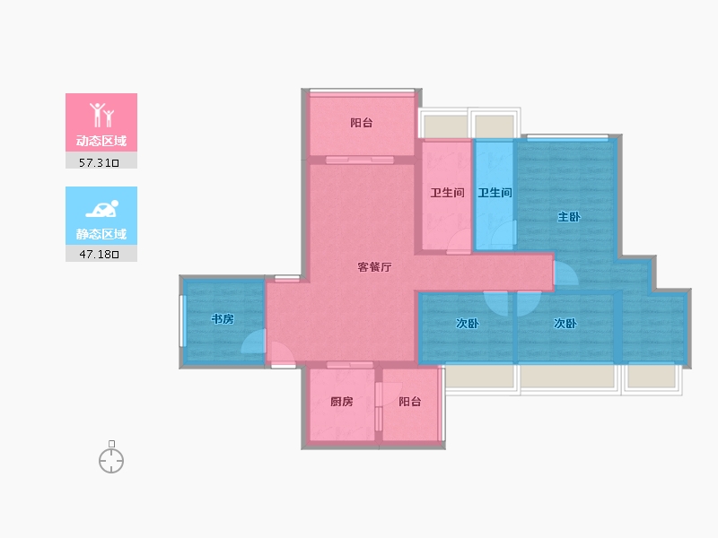 广东省-湛江市-城市海悦花园-92.81-户型库-动静分区