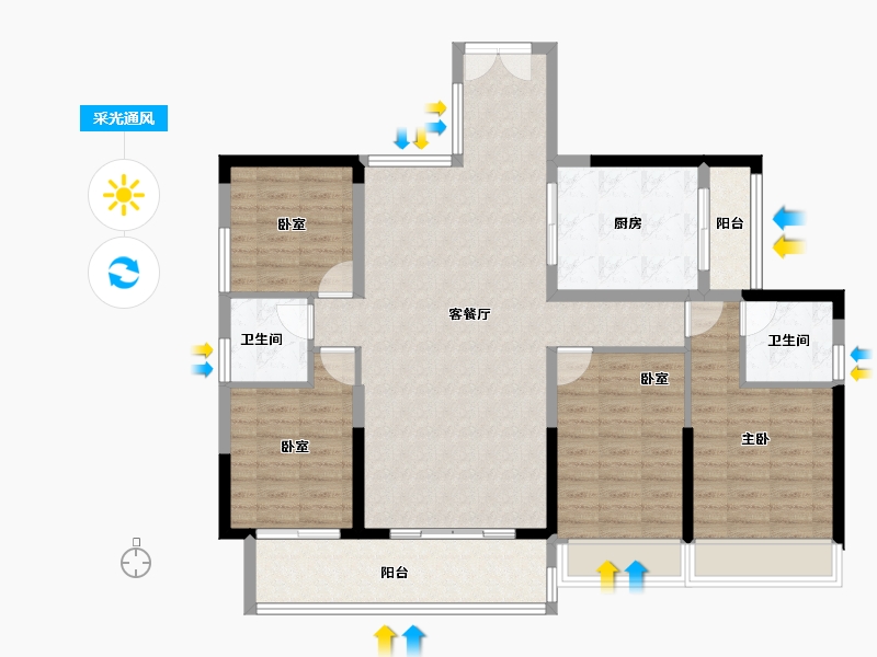 广东省-梅州市-御景豪庭-117.38-户型库-采光通风