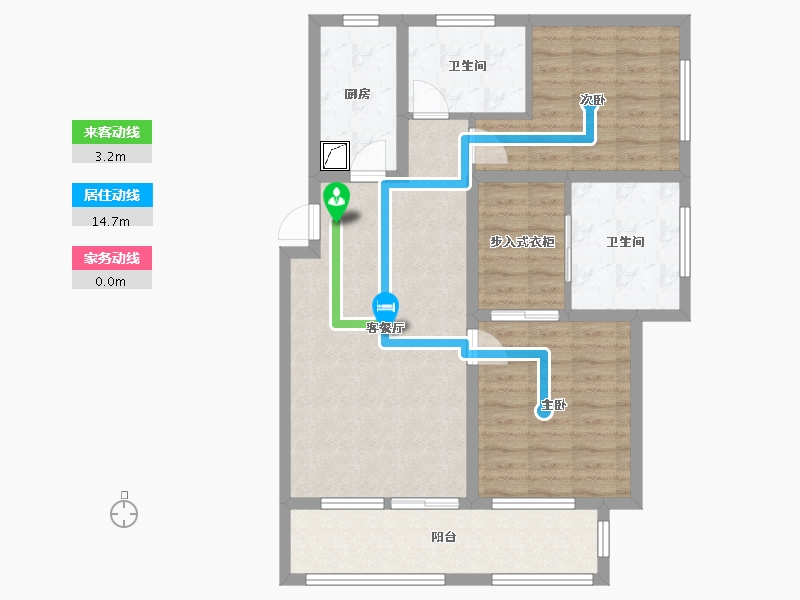 河北省-廊坊市-水岸香园-86.40-户型库-动静线