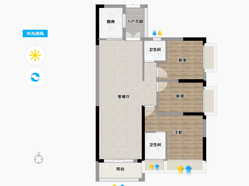 湖南省-株洲市-青龙湾-86.05-户型库-采光通风