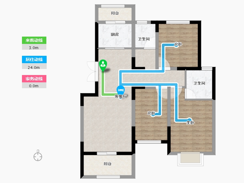 陕西省-宝鸡市-江河·凯旋城-86.33-户型库-动静线