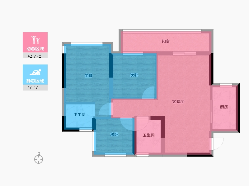 四川省-广安市-和喜·翰林学府-64.20-户型库-动静分区