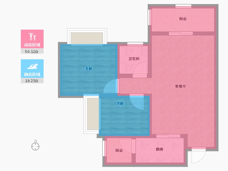 四川省-巴中市-华兴龙湾康城-60.99-户型库-动静分区