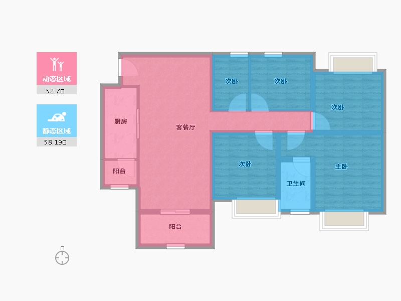 四川省-巴中市-华兴龙湾康城-98.45-户型库-动静分区