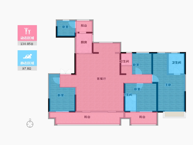 河北省-衡水市-​饶阳翡翠时光-208.00-户型库-动静分区