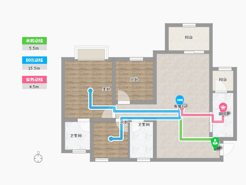 四川省-巴中市-华兴龙湾康城-85.73-户型库-动静线