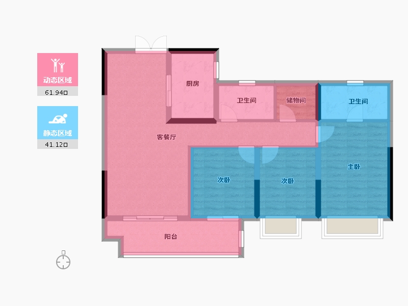 江西省-赣州市-锦绣华府-92.00-户型库-动静分区