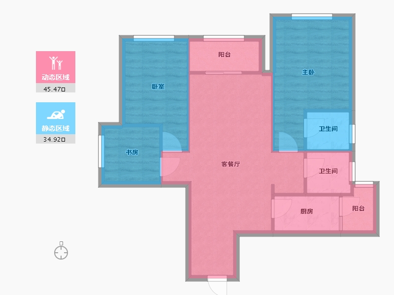 重庆-重庆市-重庆融创文旅城御林组团-71.70-户型库-动静分区