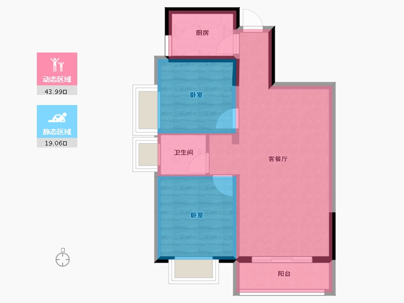 海南省-海口市-景园美麓城-56.04-户型库-动静分区