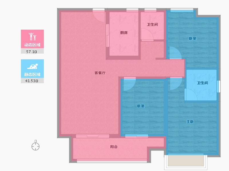 河北省-唐山市-​裕华府-88.00-户型库-动静分区