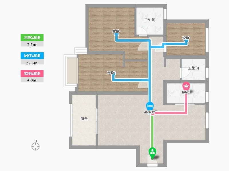 陕西省-西安市-西安全运村-采薇苑-117.00-户型库-动静线