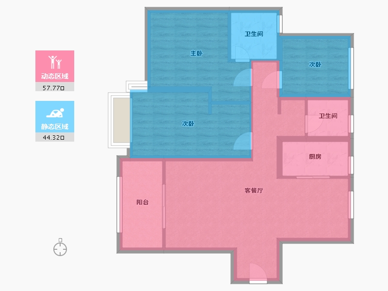 陕西省-西安市-西安全运村-采薇苑-117.00-户型库-动静分区