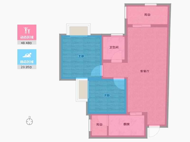 四川省-巴中市-华兴龙湾康城-60.97-户型库-动静分区