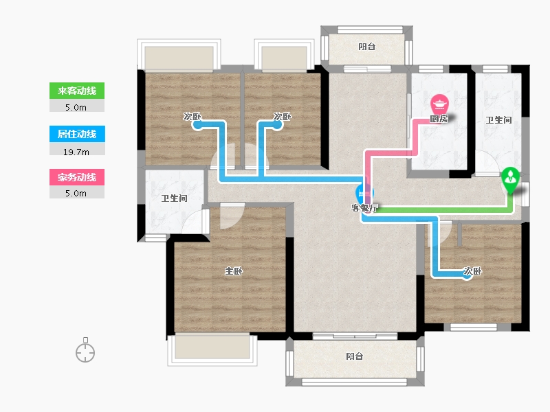 湖南省-长沙市-中国铁建梅溪青秀-110.00-户型库-动静线