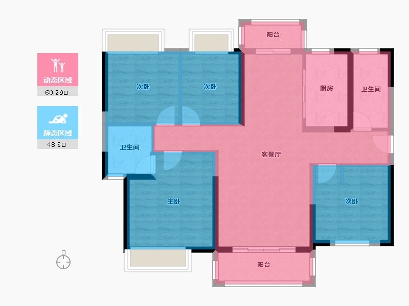 湖南省-长沙市-中国铁建梅溪青秀-110.00-户型库-动静分区